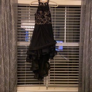 Stunning Black - Gold High Low Dress Prom- LBD